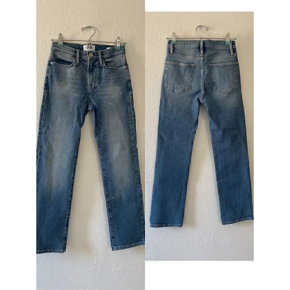 Frame le high straight jeans size 27